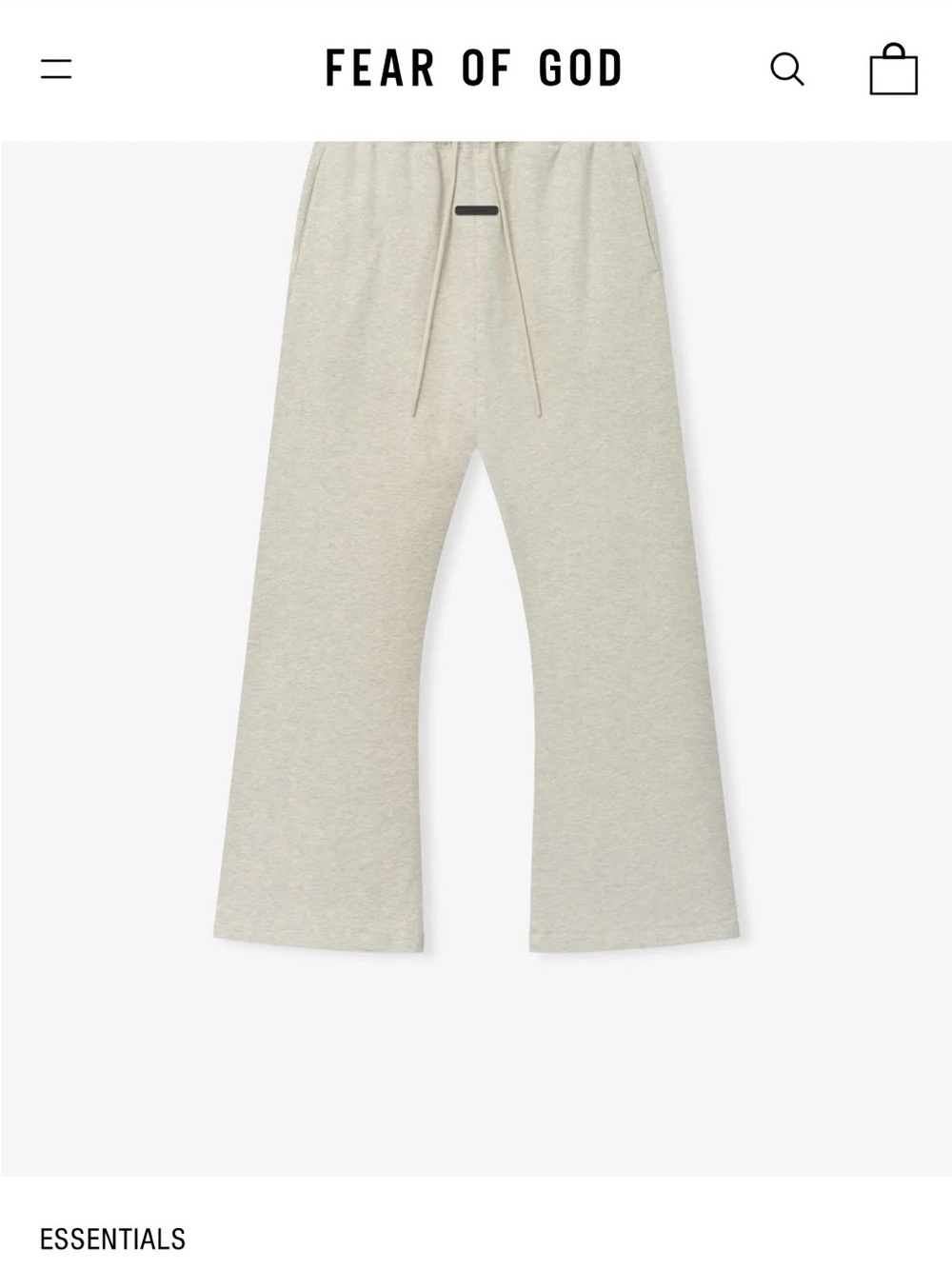 Fear of God Wide-Leg Sweatpants in Light Beige